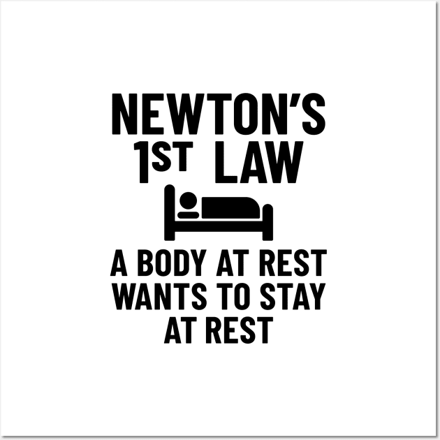 Funny Physics Joke - Newton's First Law Wall Art by codeclothes